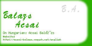 balazs acsai business card